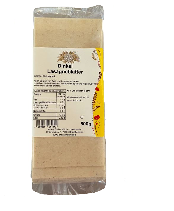 Dinkel Lasagneblätter
