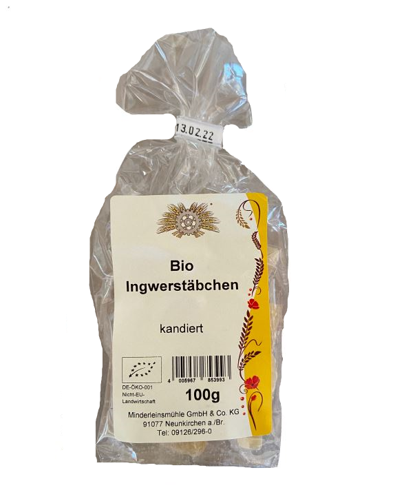 Bio Ingwerstäbchen kandiert