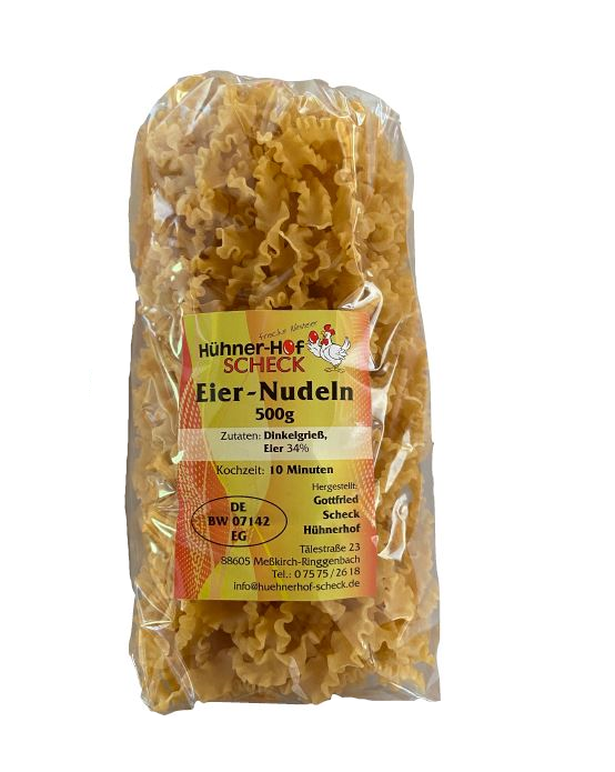 Dinkel-Wellenband Scheck Nudeln