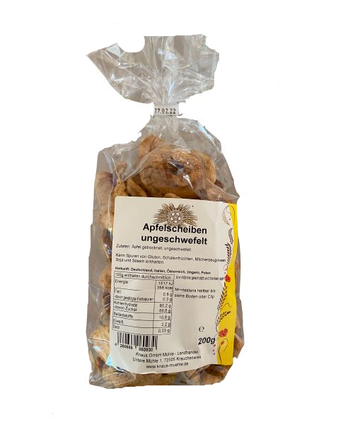Apfelscheiben ungeschwefelt